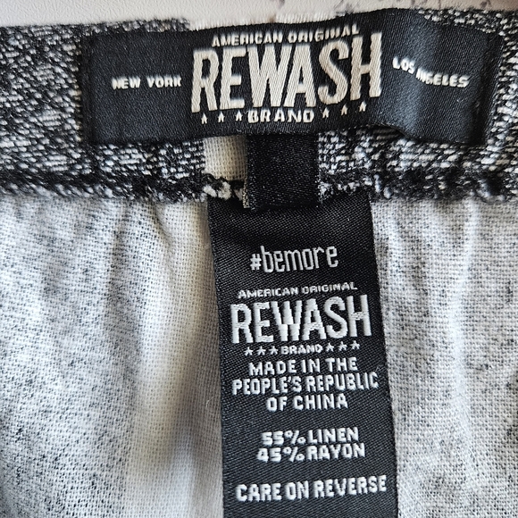 REWASH Black and White Striped Fringe Shorts with Copper Embellishment, Size XL - Picture 5 of 6